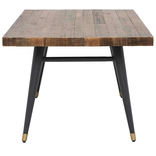 Table à manger rectangulaire bois recyclé piètement effet laiton vieilli 180 cm ADÉLAÏDE