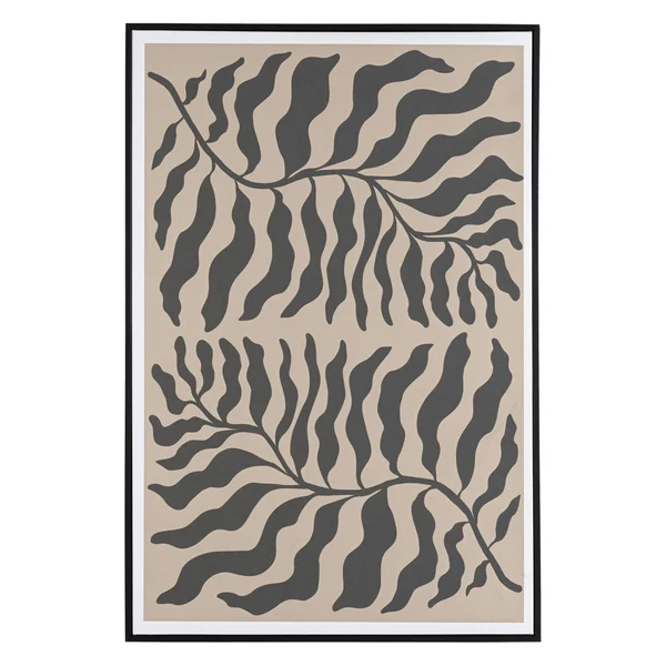 Tableau décor 2 feuilles gris/noir papier japonais 63 x 93 cm