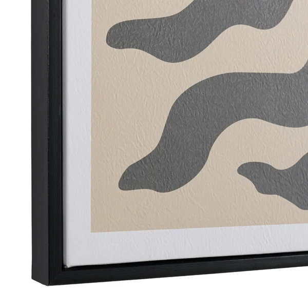 Tableau décor 2 feuilles gris/noir papier japonais 63 x 93 cm
