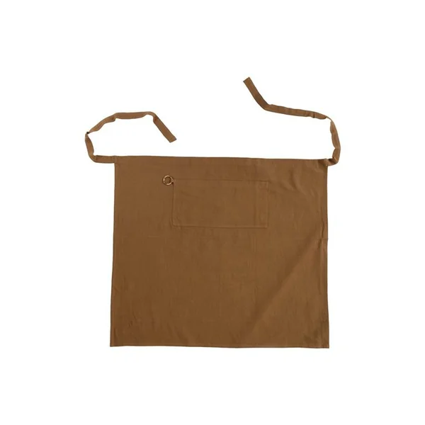 Tablier noué à la taille en coton marron - 80 x 90 cm