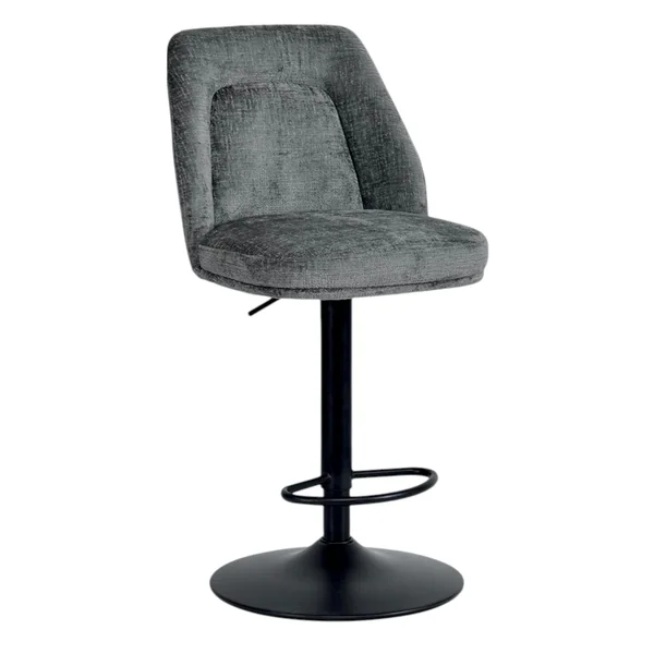 Tabouret bar réglable gris avec dossier (lot de 2) IENA