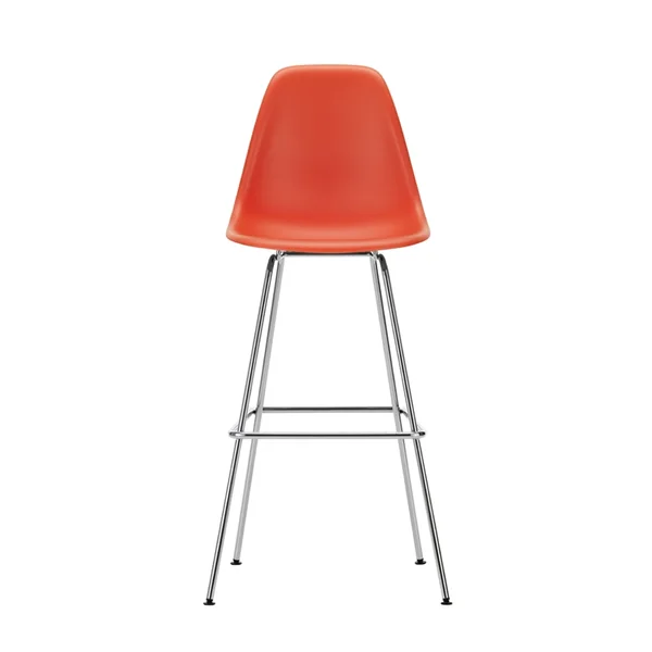 Tabouret haut EAMES PLASTIC STOOL High Rouge coquelicot RE VITRA