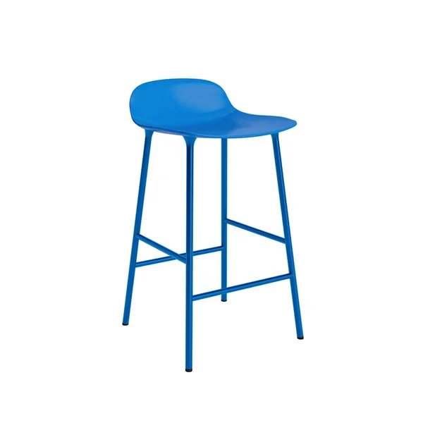Tabouret haut FORM BARSTOOL pieds acier Bleu vif NORMANN COPENHAGEN