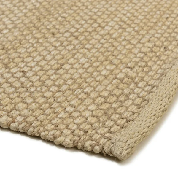 Tapis rectangulaire 200 x 290 cm jute et coton couleur sable