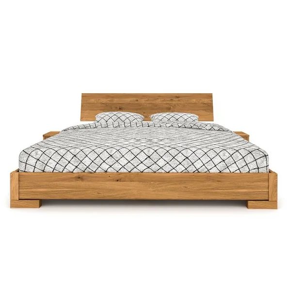 TERRE DE NUIT Lit En Chêne Massif Clair 160x200 Avec Tête De Lit Intégrée