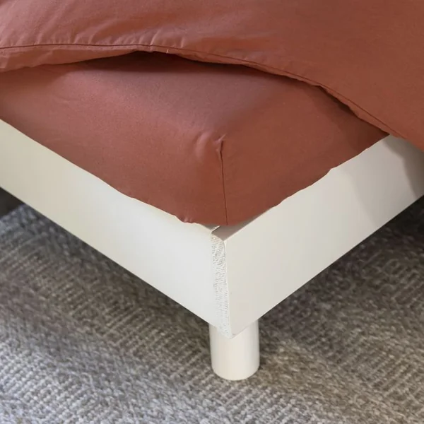 TERRE DE NUIT Sommier Kit En Bois Massif 13 Cm Blanc Cassé 180x200