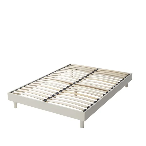 TERRE DE NUIT Sommier Kit En Bois Massif 13 Cm Blanc Cassé 180x200