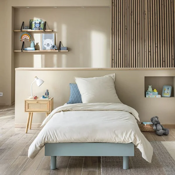 TERRE DE NUIT Sommier Kit En Bois Massif 13 Cm Vert D'eau 90x200