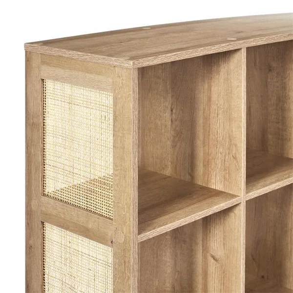 THE HOME DECO FACTORY Etagère De Rangement 9 Cases Bali En Cannage - Marron
