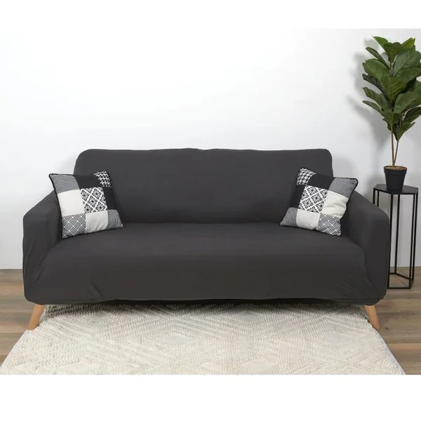 THE HOME DECO FACTORY Housse Extensible Pour Canapé 3 Places - Gris - 230 X 85 Cm