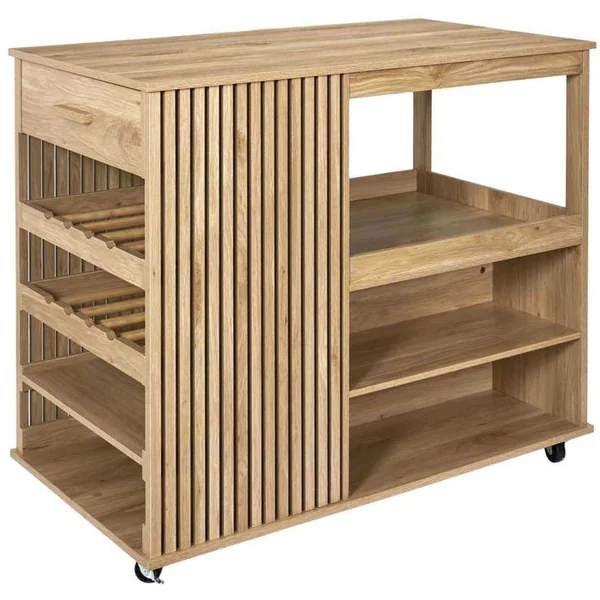 THE HOME DECO FACTORY Ilot De Cuisine En Bois Klaus