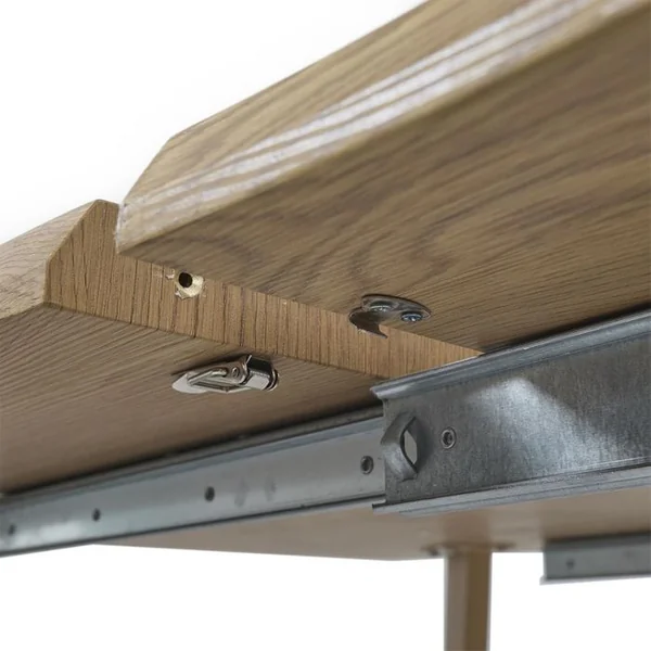 THE HOME DECO FACTORY Table Extensible Avec Bords Biseautés Pour 6 à 8 Personnes Calypso - Beige