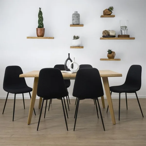 THE HOME DECO FACTORY Table Extensible Avec Bords Biseautés Pour 6 à 8 Personnes Calypso - Beige