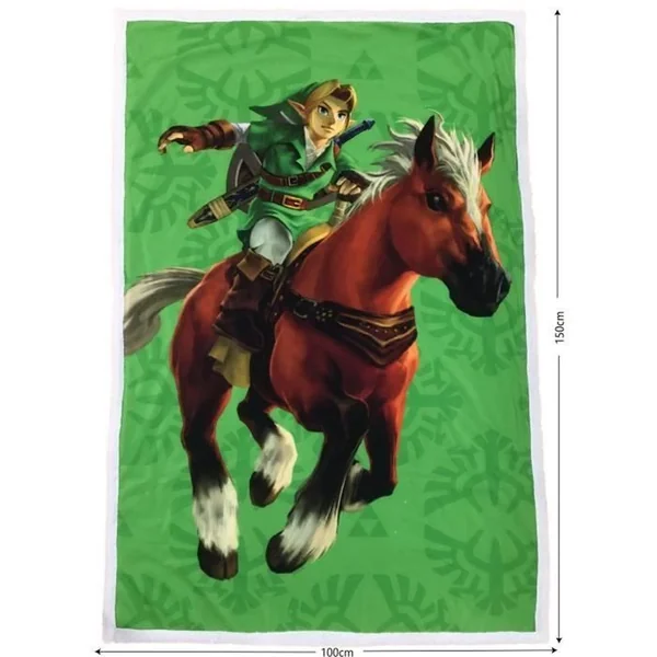 THE LEGEND OF ZELDA NINTENDO Plaid Sherpa 100 X 150 Cm Link Et Epona, Multicolore