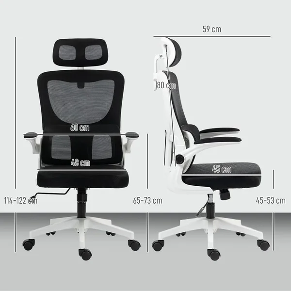 VINSETTO Fauteuil De Bureau Ergonomique Réglable Avec Support Lombaires Et Tétière