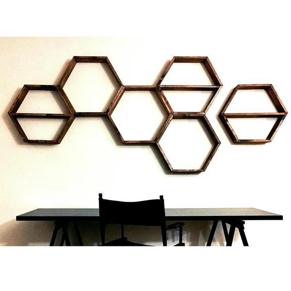 Étagère murale décorative - forme hexagonale, lot de 6 AVIALA